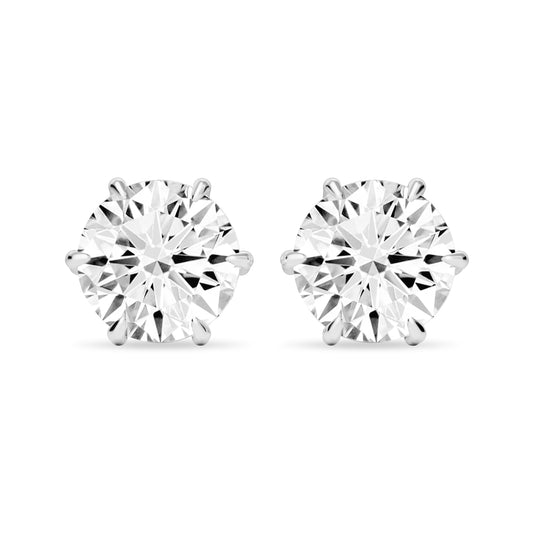 2.16 ctw Solitaire Lab-Grown Diamond Round Stud Earrings