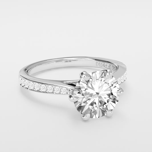1.127 ctw Round Centre Cut Lab-Grown Diamond 9K White Gold Ring