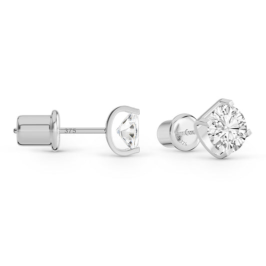 1.04 ctw Round Lab-Grown Diamond Woman Earring 9K White Gold