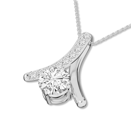 0.71 ctw Round Lab-Grown Diamond White Gold Necklace