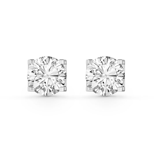 0.68ct Lab-Grown Diamond Stud Earrings – Round DEF Colorless, VS Clarity, 4-Prong Setting
