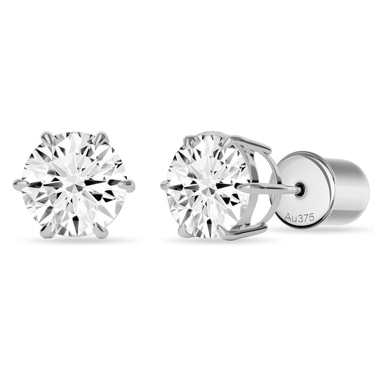 2.16 ctw Solitaire Lab-Grown Diamond Round Stud Earrings