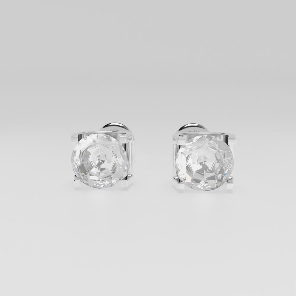 1.04 ctw Round Lab-Grown Diamond Woman Earring 9K White Gold