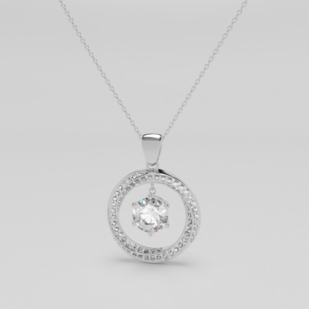 0.5 ctw Round Lab Grown Diamond 9K White Gold Necklace