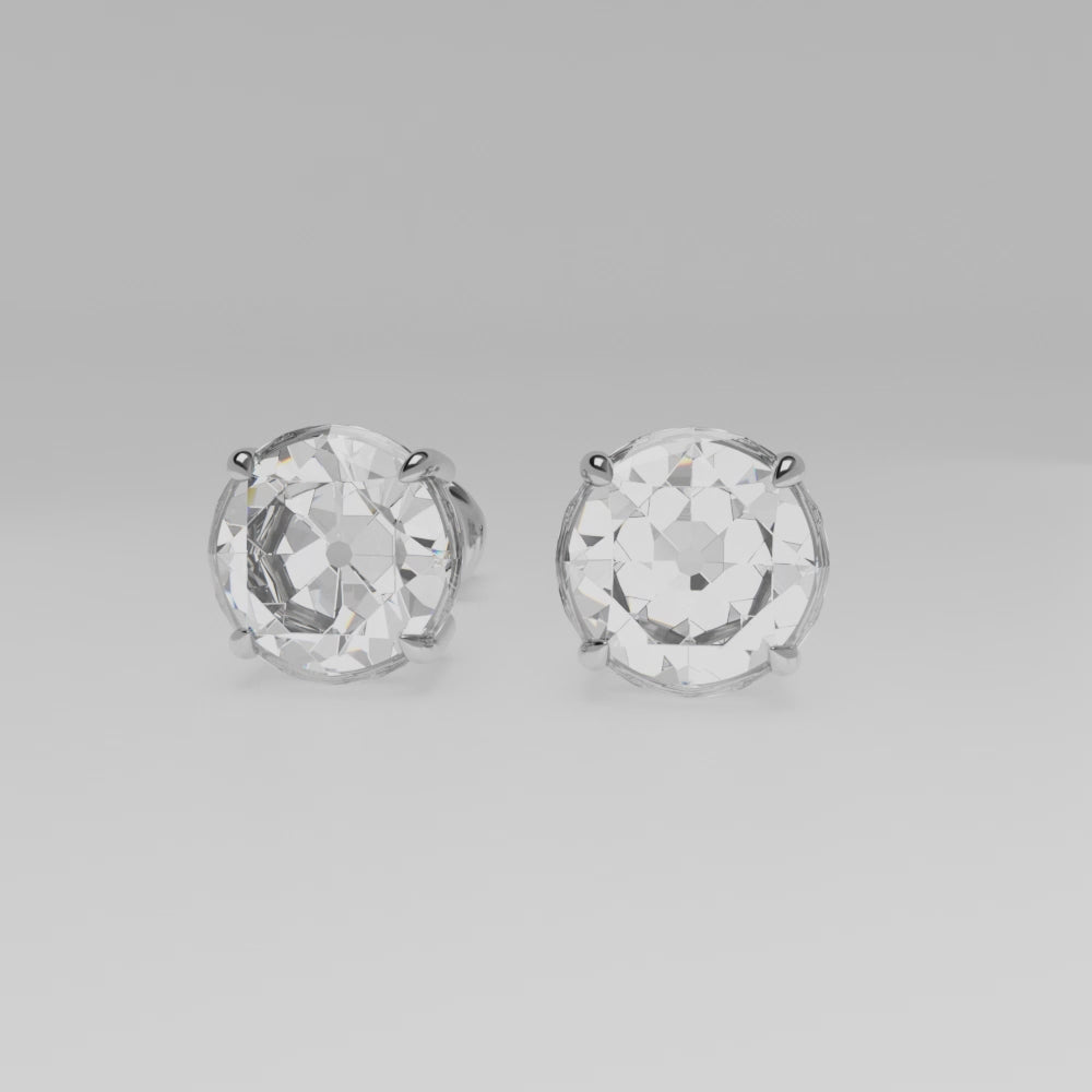 2.16 ctw Round Lab-Grown Diamond 9K White Gold Stud Earrings