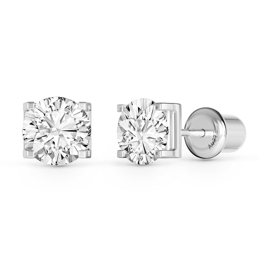 0.68ct Lab-Grown Diamond Stud Earrings – Round DEF Colorless, VS Clarity, 4-Prong Setting