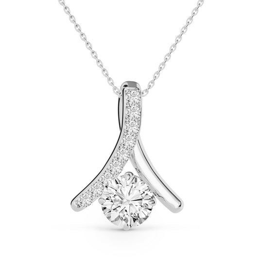 0.71 ctw Round Lab-Grown Diamond White Gold Necklace