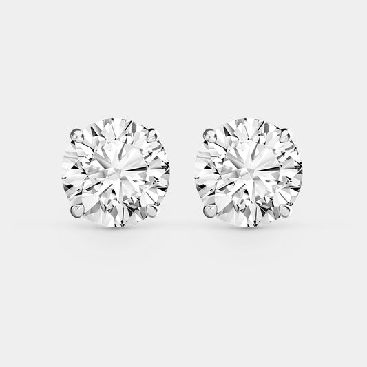 2.16 ctw Round Lab-Grown Diamond 9K White Gold Stud Earrings