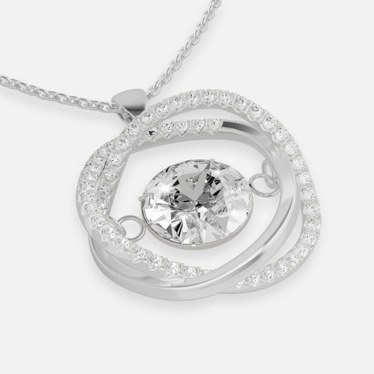 0.5 ctw Round Lab-Grown Diamond 9K White Gold Irregular Necklace