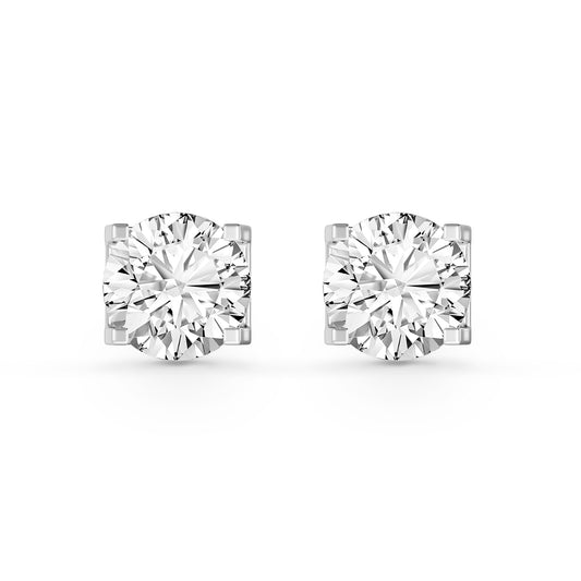 1.04 ctw Round Lab-Grown Diamond Woman Earring 9K White Gold
