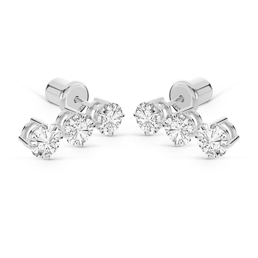 1.29 Ctw 9K White Gold Lab-Grown Diamond Stud Earrings |  DEF Color, VS Clarity