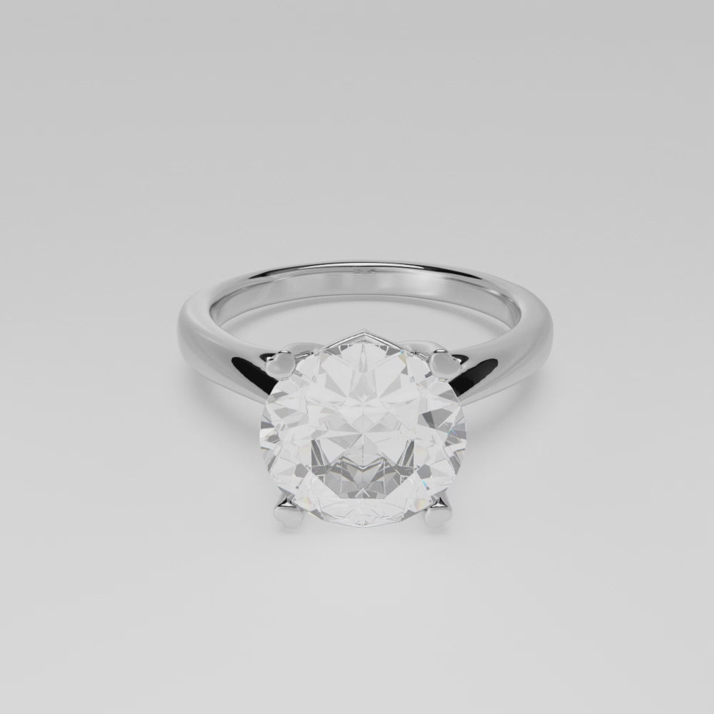 1.1 ctw Round-Cut Lab-Grown Diamond Solitaire 9K White Gold Ring