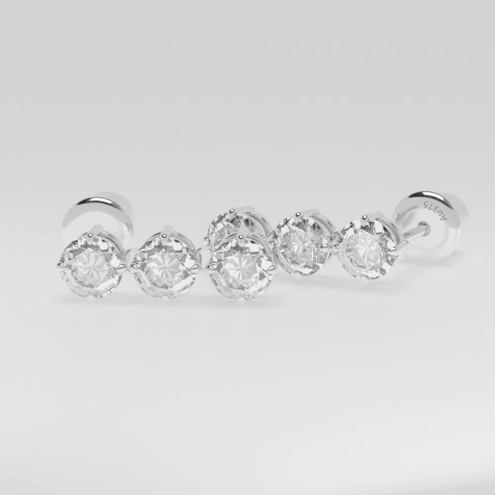 1.29 Ctw 9K White Gold Lab-Grown Diamond Stud Earrings |  DEF Color, VS Clarity