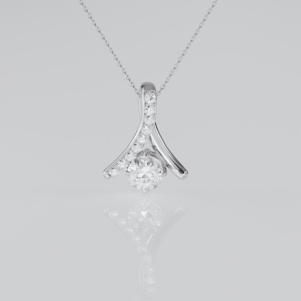 0.71 ctw Round Lab-Grown Diamond White Gold Necklace
