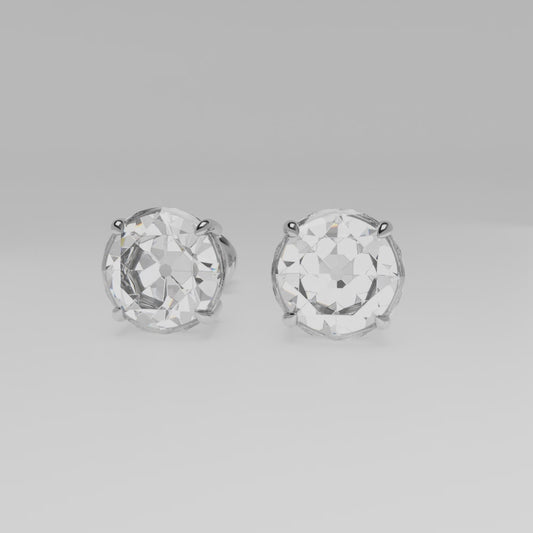 2.16 ctw Round Lab-Grown Diamond 9K White Gold Stud Earrings